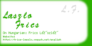 laszlo frics business card